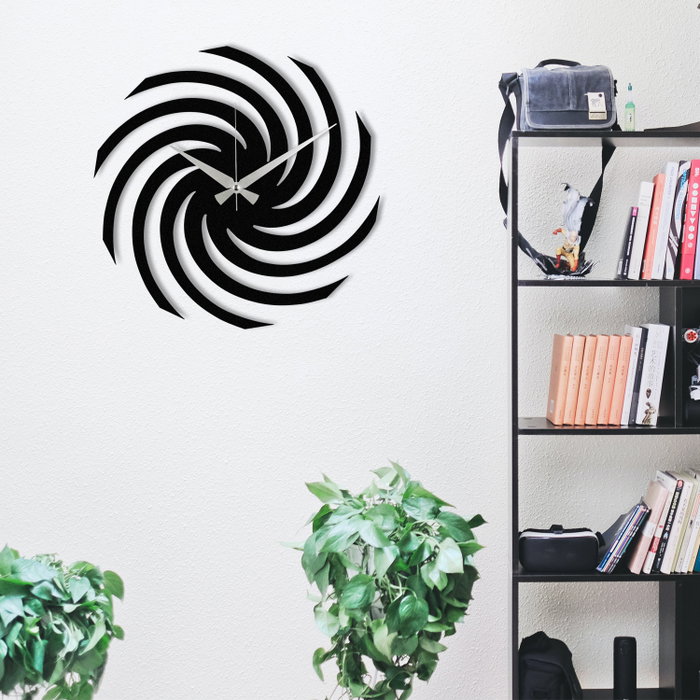 Wallity Enzoclock - S023 Reloj de Pared Decorativo de Metal Negro